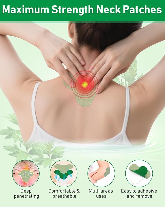 Herbal Neck Pain Relief Patches – Long Lasting Heating Therapy Patch for Neck ( Pack of 20 )