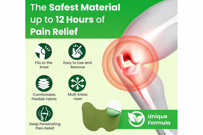 Herbal Knee Pain Relief Patches (20 Count) – 12-Hour Long Lasting Heat Therapy for Joint Pain