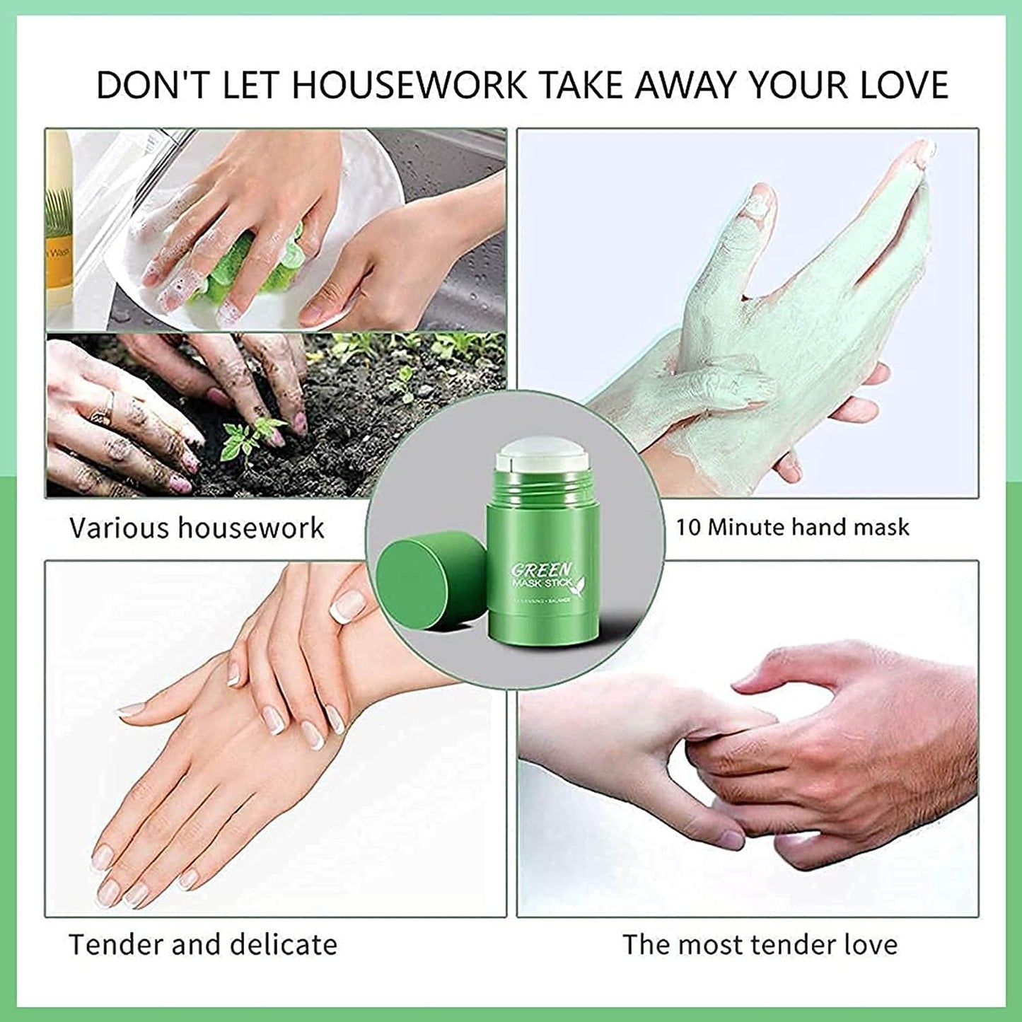 Green Tea Mud Mask Deep Cleaning Oil Control Moisturizing Hydrating Skin Rotating Cream Mask Stick Mud Clay Mask (40 g)