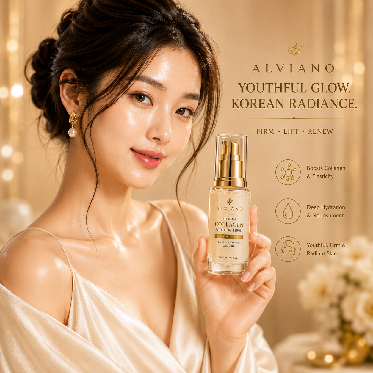 ALVIANO Korean Collagen Boosting Serum – Firming, Lifting & Youthful Glow Formula (30ml)