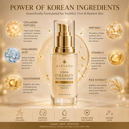 ALVIANO Korean Collagen Boosting Serum – Firming, Lifting & Youthful Glow Formula (30ml)