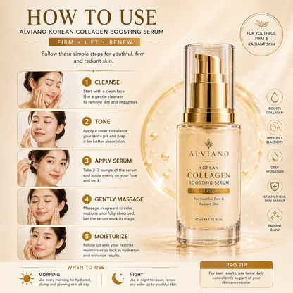 ALVIANO Korean Collagen Boosting Serum – Firming, Lifting & Youthful Glow Formula (30ml)