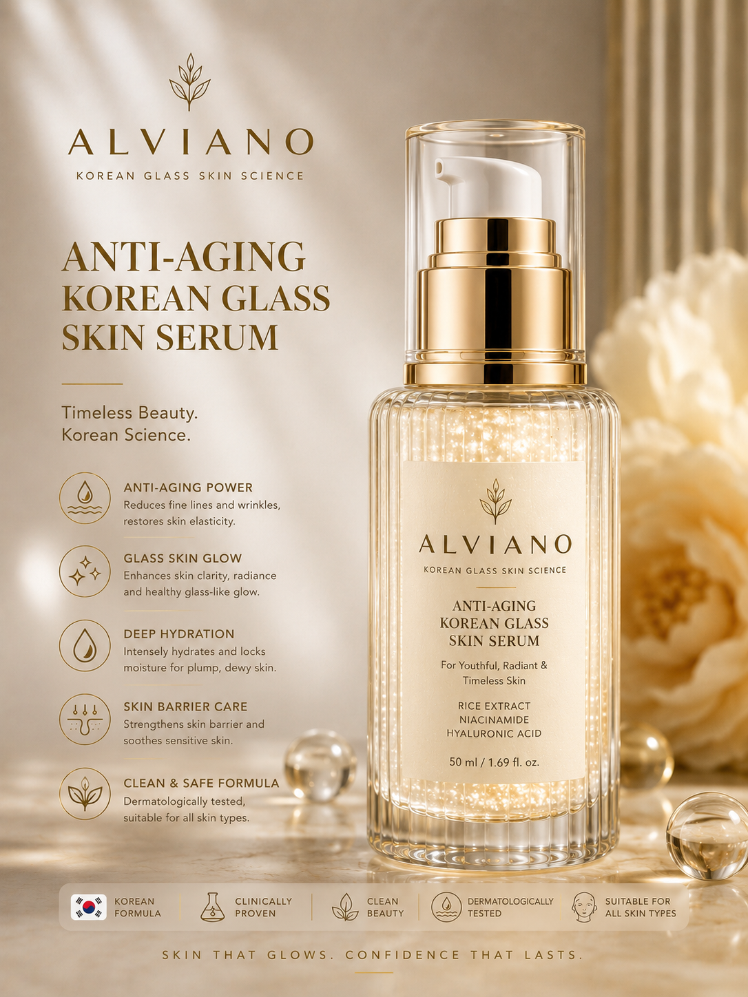 ALVIANO Anti-Aging Korean Glass Skin Serum (50ml)